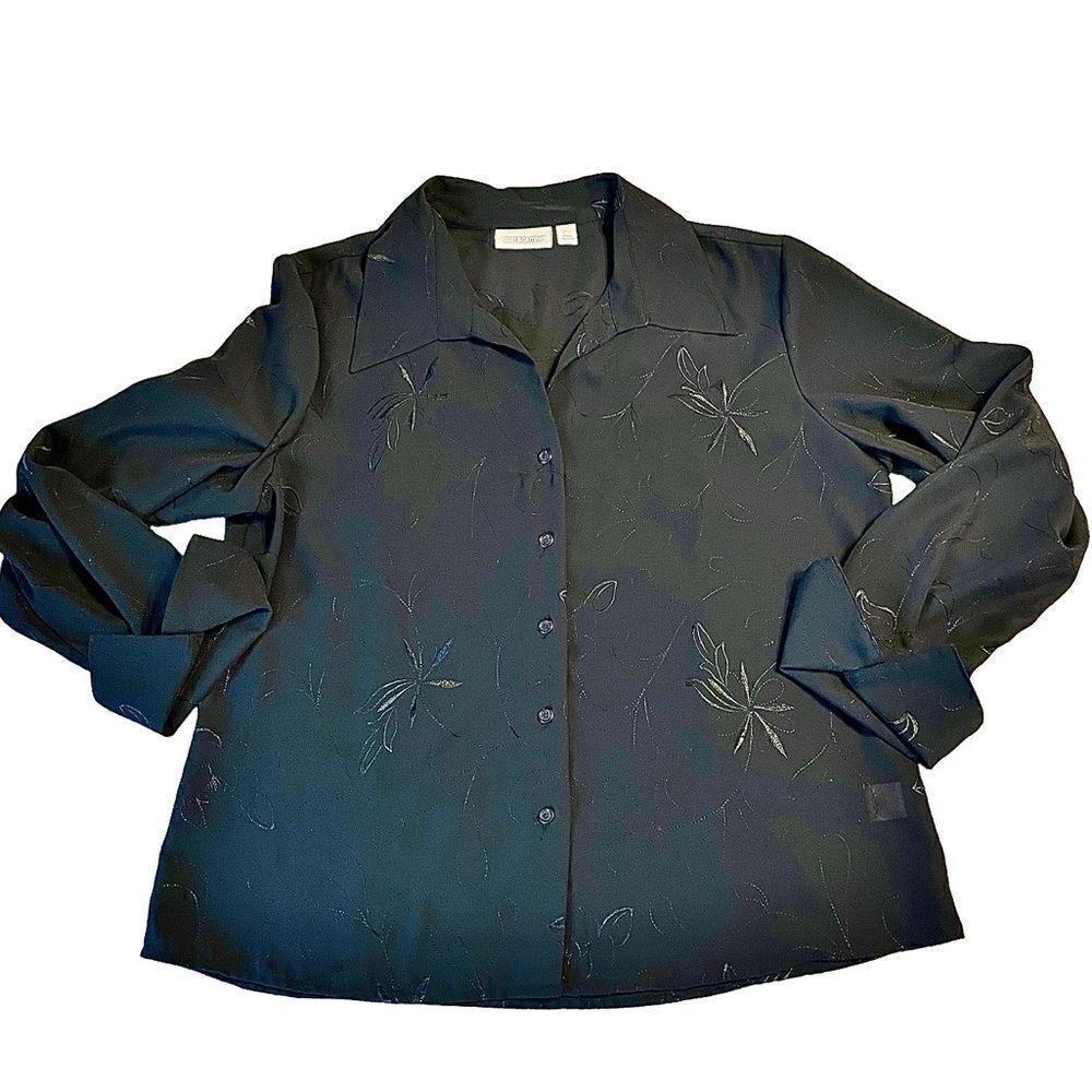 Black Croft and Barrow self embroidered Blouse